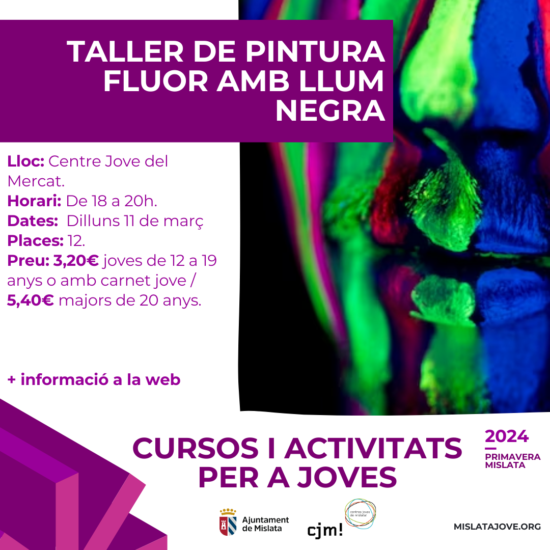 Taller de pintura fluor amb llum negra